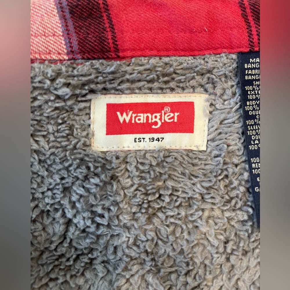 Wrangler Men's Heavyweight Plaid Sherpa Lined Shirt Jacket.Size S - Picture 14 of 15